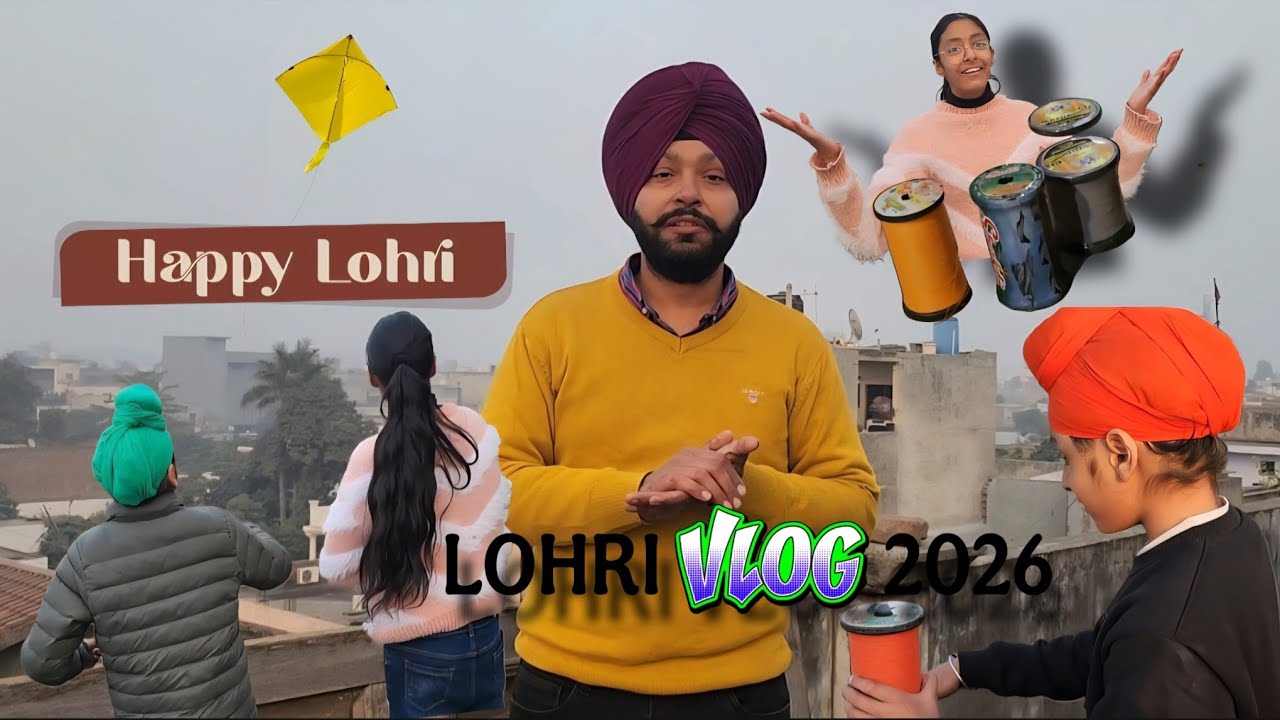 FLYING KITES ON LOHRI 🪁 || FULL ENJOY LOHRI CELEBRATION FATEH & NOOR || 