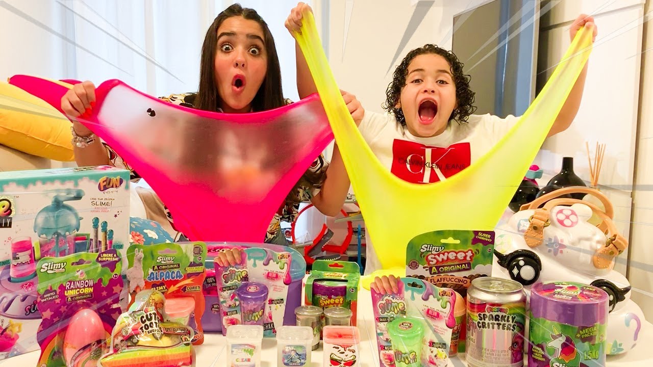 TESTANDO SLIMES DIFERENTES DE TODOS OS TIPOS (SLIME DE MENTA, UNICÓRNIO,FLAFFUCCINO )