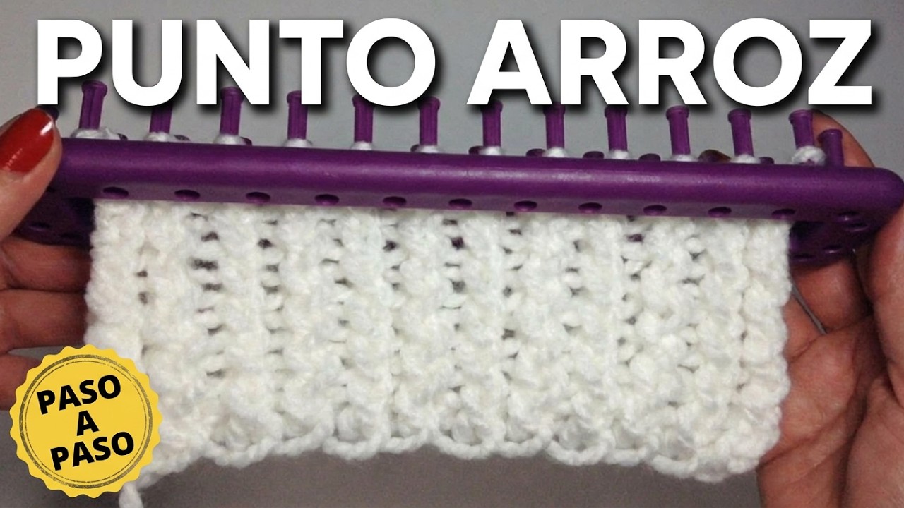 PUNTO ARROZ en Telar Rectangular | Tutorial fácil con Inicio y Remate del tejido