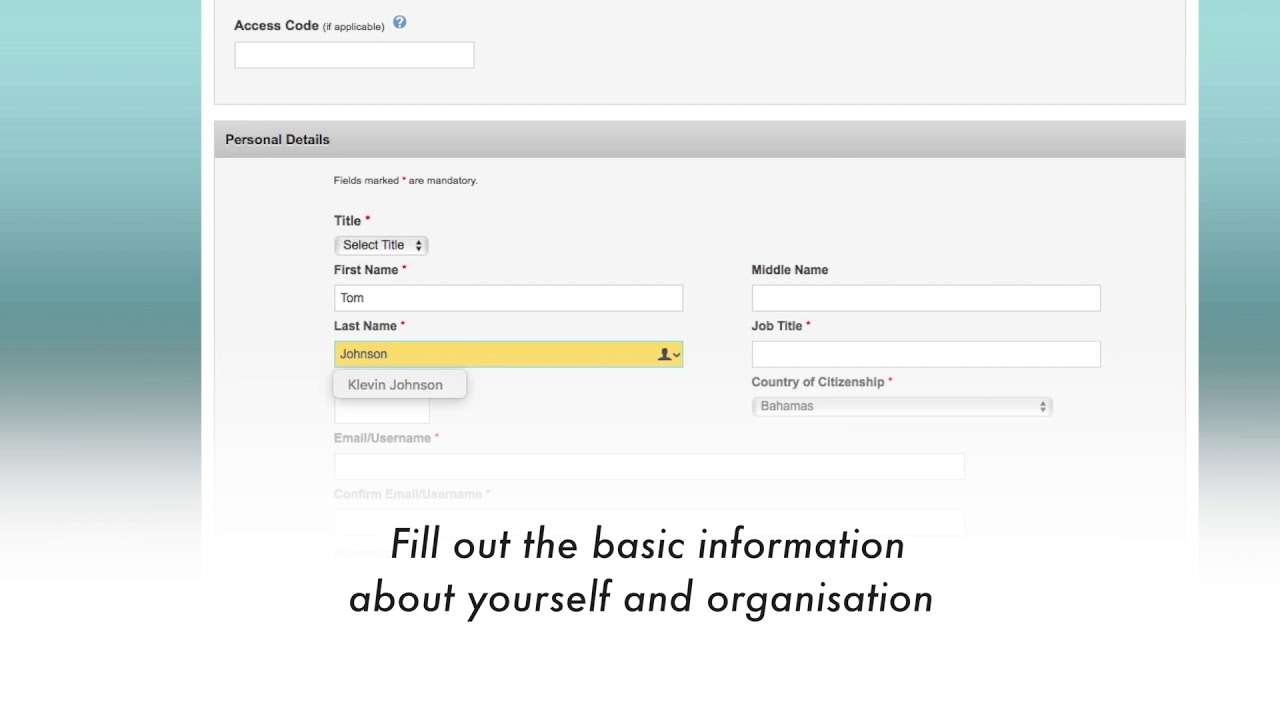 eProcurement - Registration
