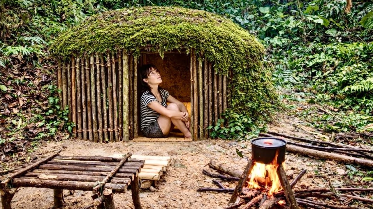 Build a shelter and cook a simple meal in the forest.
