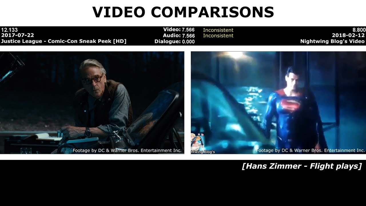 VIDEO COMPARISONS - Nightwing Blog's Video (Justice League)