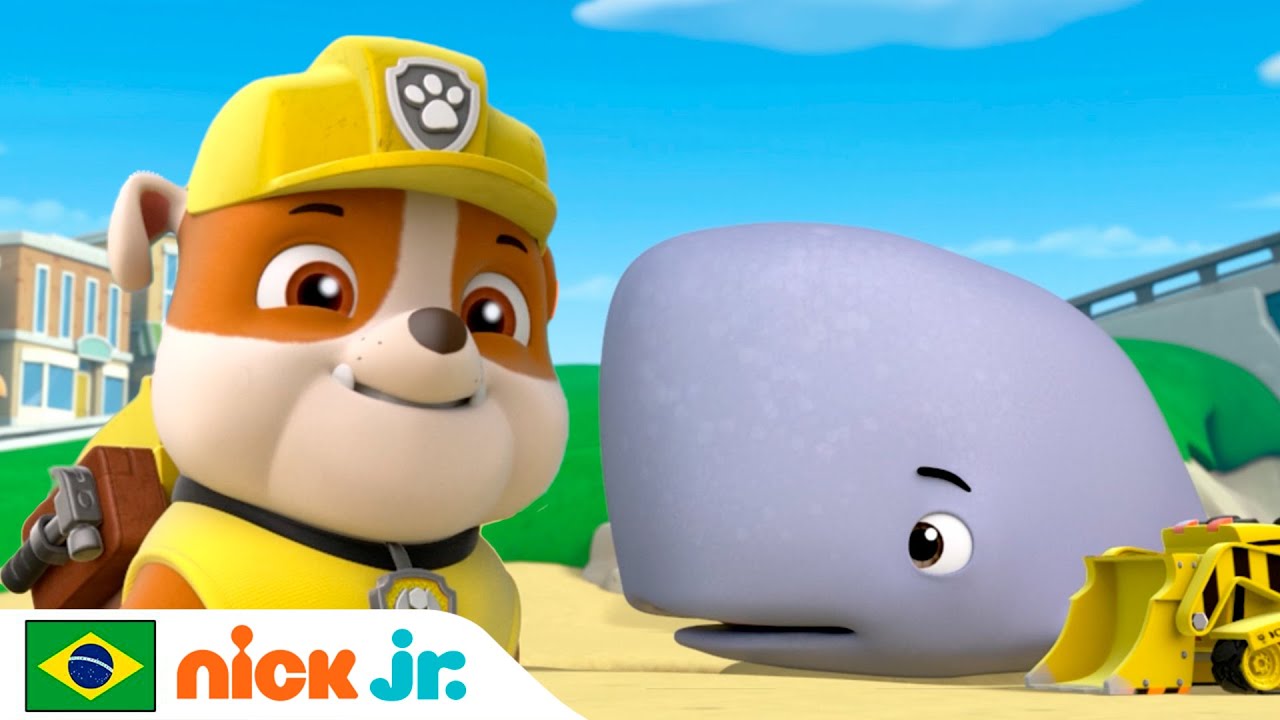Patrulha Canina | Os filhotes salvam um filhote de baleia encalhado | Nick Jr. em Português