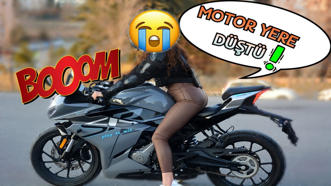 KIZ ARKADAŞIM MOTORU YERE DÜŞÜRDÜ - İLK DEFA 250CC KULLANDI - CFMOTO SR250 -