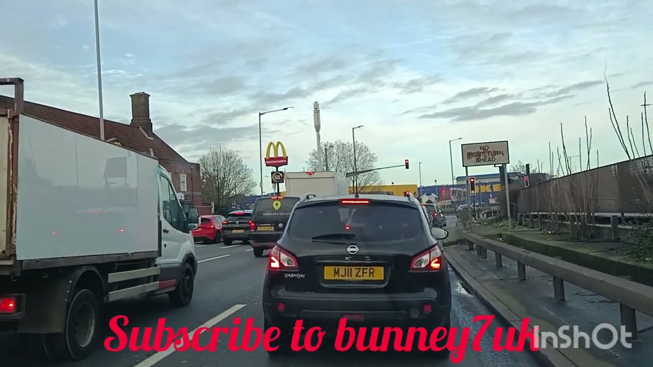 Driving on the a40 and the a406 in London UK 