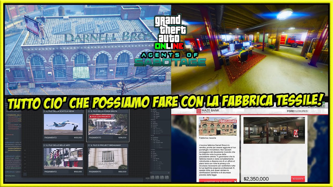TUTTO CIÒ CHE POSSIAMO FARE CON LA FABBRICA TESSILE SU GTA 5 ONLINE (DLC AGENTS OF SABOTAGE GTA ITA)