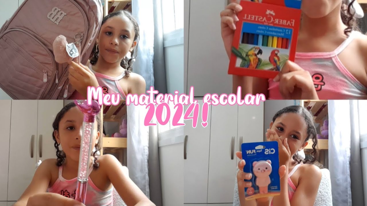 MEU MATERIAL ESCOLAR DE 2024✏️💗