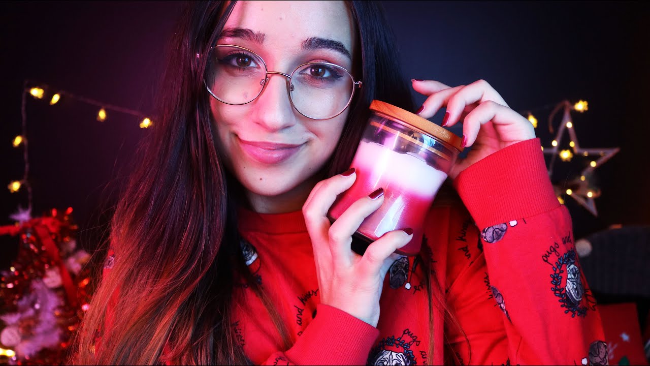 ASMR with a Crackling Candle | Wood & Glass Tapping, Crackling Fire & Whispers