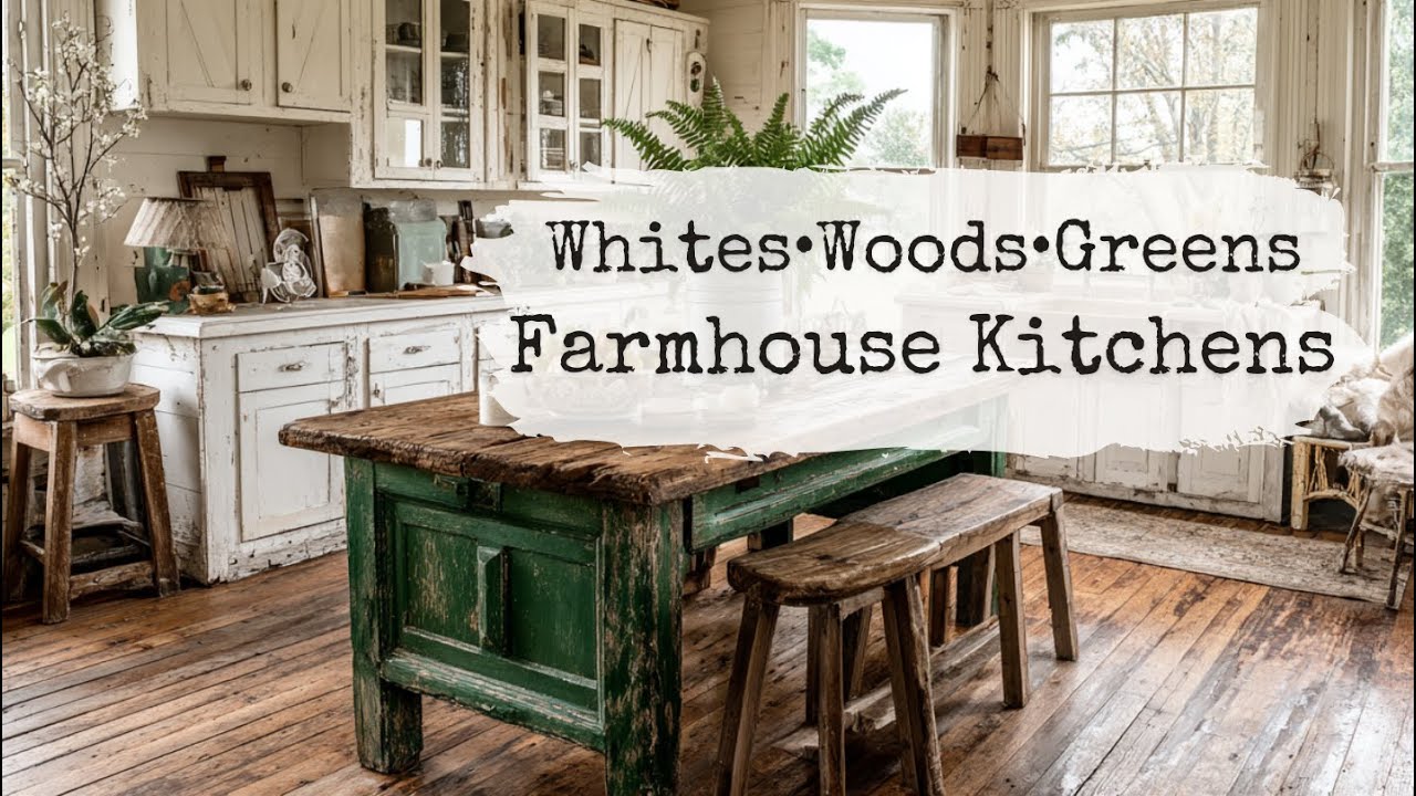 Farmhouse & French Country Kitchens | Whites, Woods & Soft Greens
