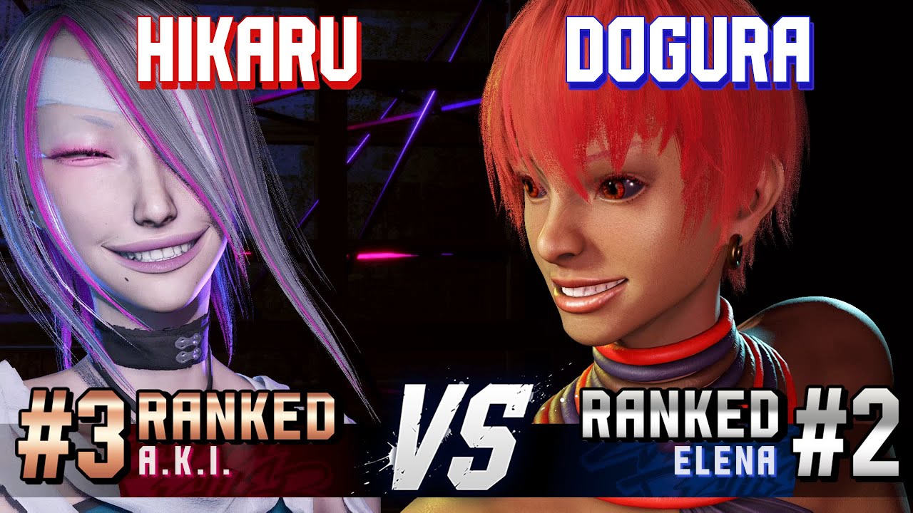 SF6 ▰ HIKARU (#3 Ranked A.K.I.) vs DOGURA (#2 Ranked Elena) ▰ High Level Gameplay