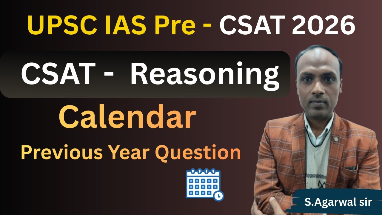 UPSC IAS Pre - CSAT Calendar Previous Year Question & Solve | UPSC CSAT 2026