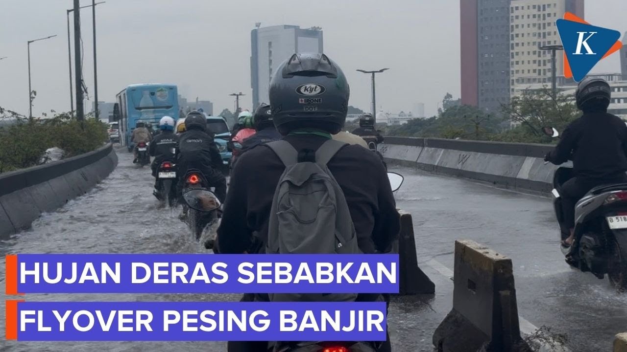 Hujan Deras, Jalan Layang Pesing Jakbar Banjir Hari Ini