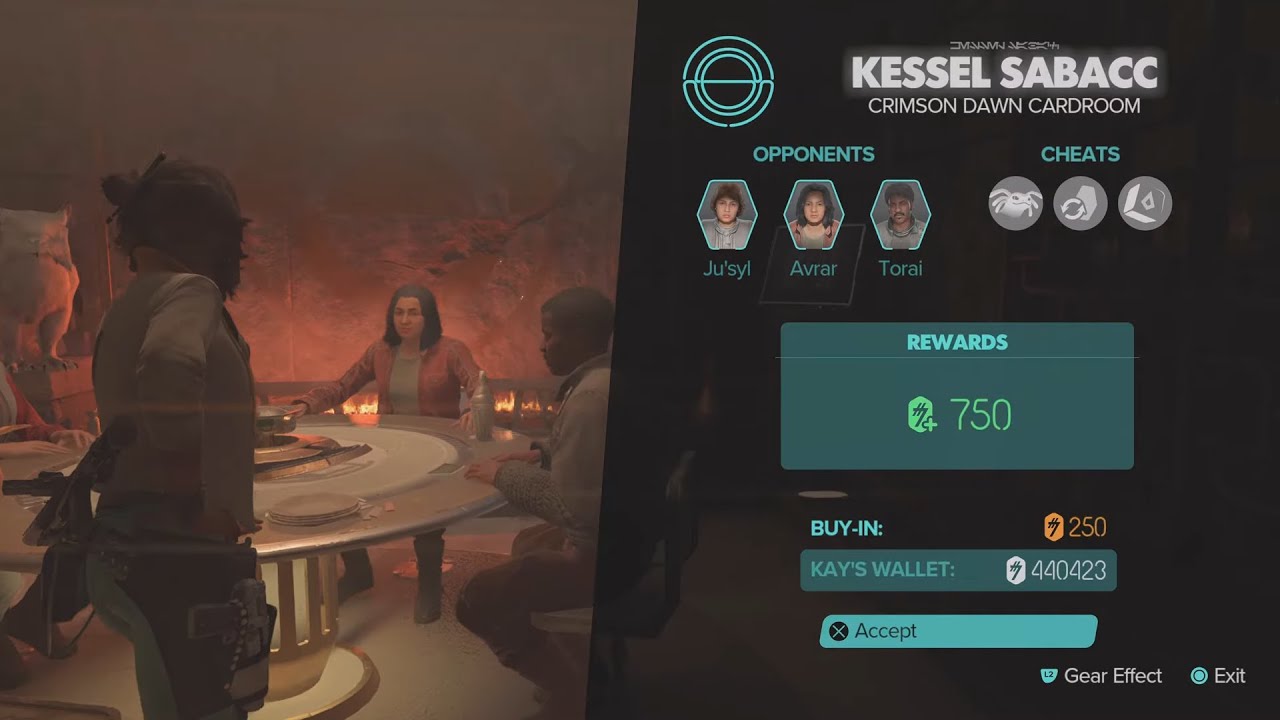 Star Wars Outlaws - Kessel Sabacc Sunday: Crimson Dawn Cardroom (Syndicate, Kijimi, Kijimi City)