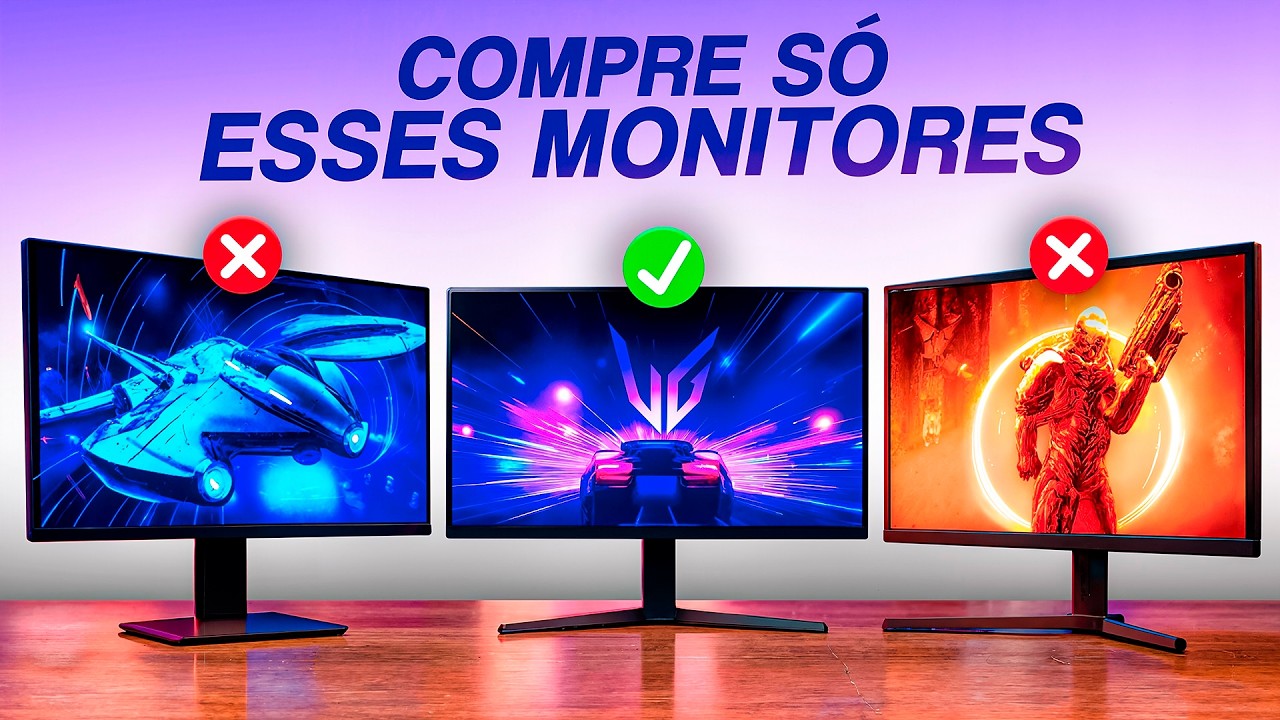 TOP 5 MELHORES MONITORES GAMER para COMPRAR em SEM MEDO em 2026 - (90% ERRA na Compra!)