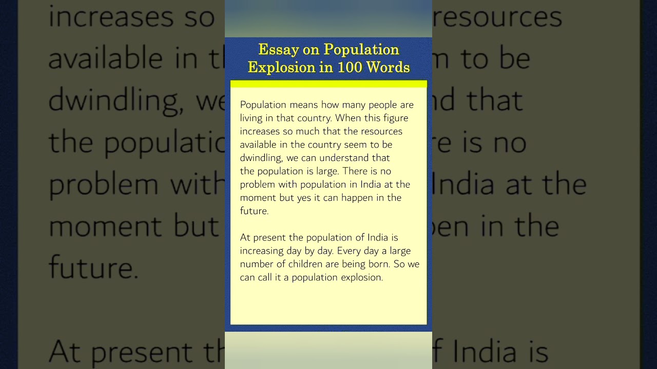 Population Explosion Essay || Essay Population Explosion 
