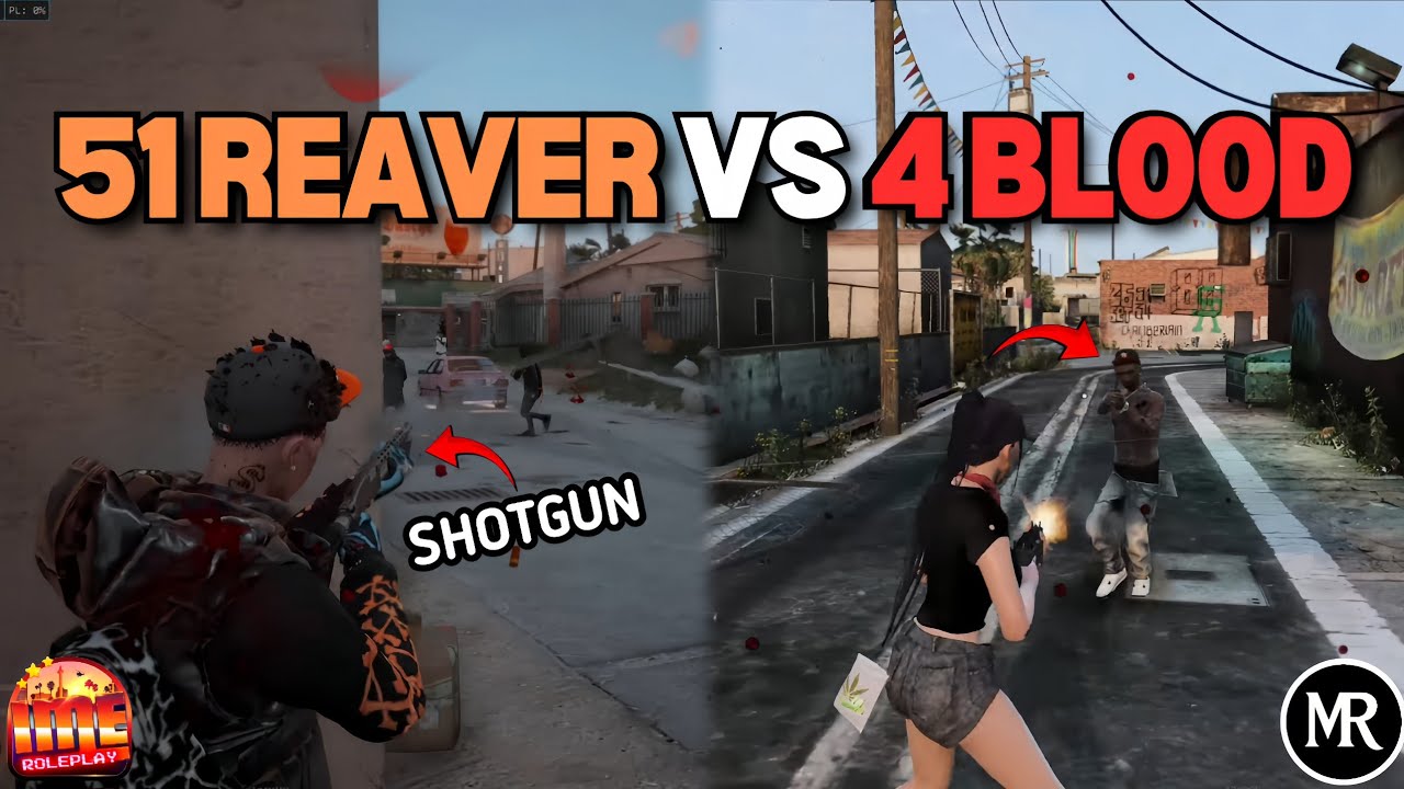 BLOODY WAR 4BLOOD VS 51REAVER !! SERANGAN BESAR 4BLOOD KE 51REAVER ?! GTA V ROLEPLAY #imeroleplay 