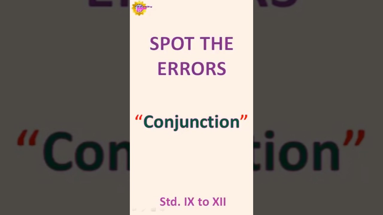 SPOT THE ERROR CONJUNCTION #THOUGH #BUT std 10,11,12 TNHSC