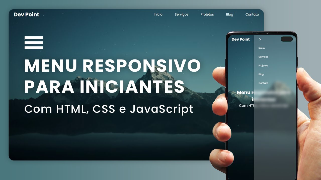 Como criar um menu de navegação responsivo com HTML, CSS e JS (para iniciantes)