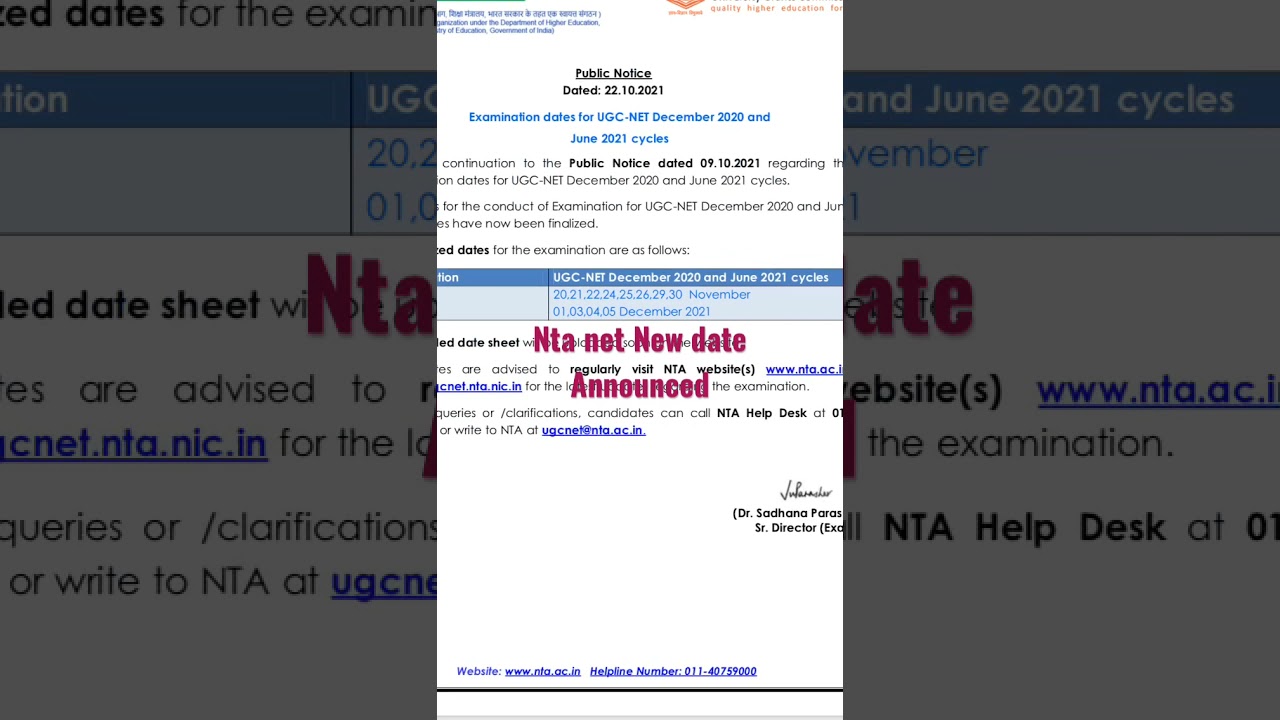 Nta net exam new date