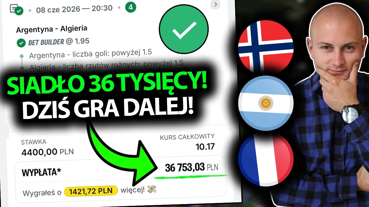 ✅ TRAFIŁ 36 TYSIĘCY ZŁOTYCH NA MUNDIALU - DZIŚ JEST KOLEJNY KUPON! ✅