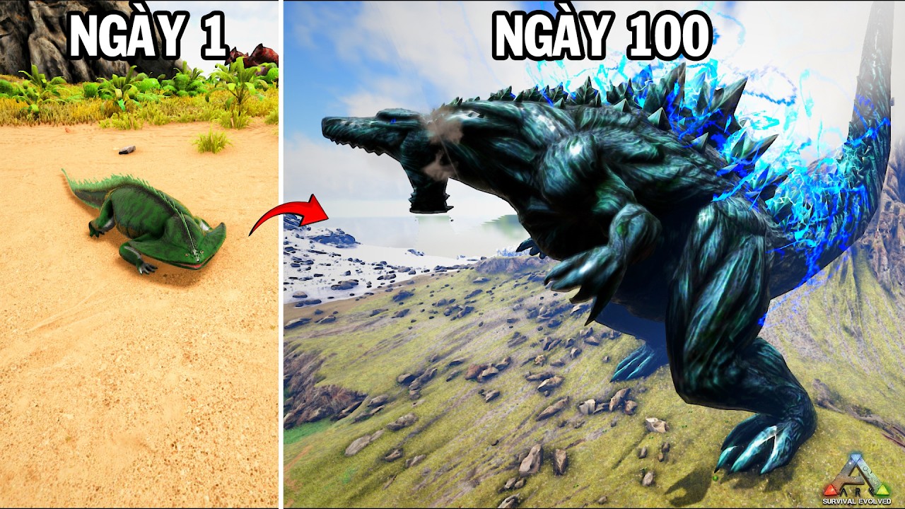 100 ngày sống sót với tư cách là Titan Godzilla Earth trong ARK | GHTG