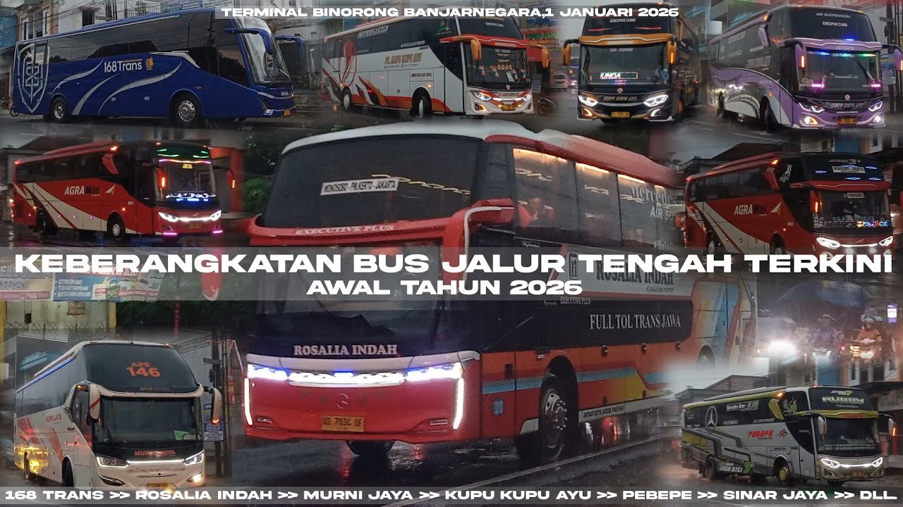 Awal Tahun 2026 || Keberangkatan Bus Jalur Tengah Area || Terminal Binorong Terpantau Ramai 👍.