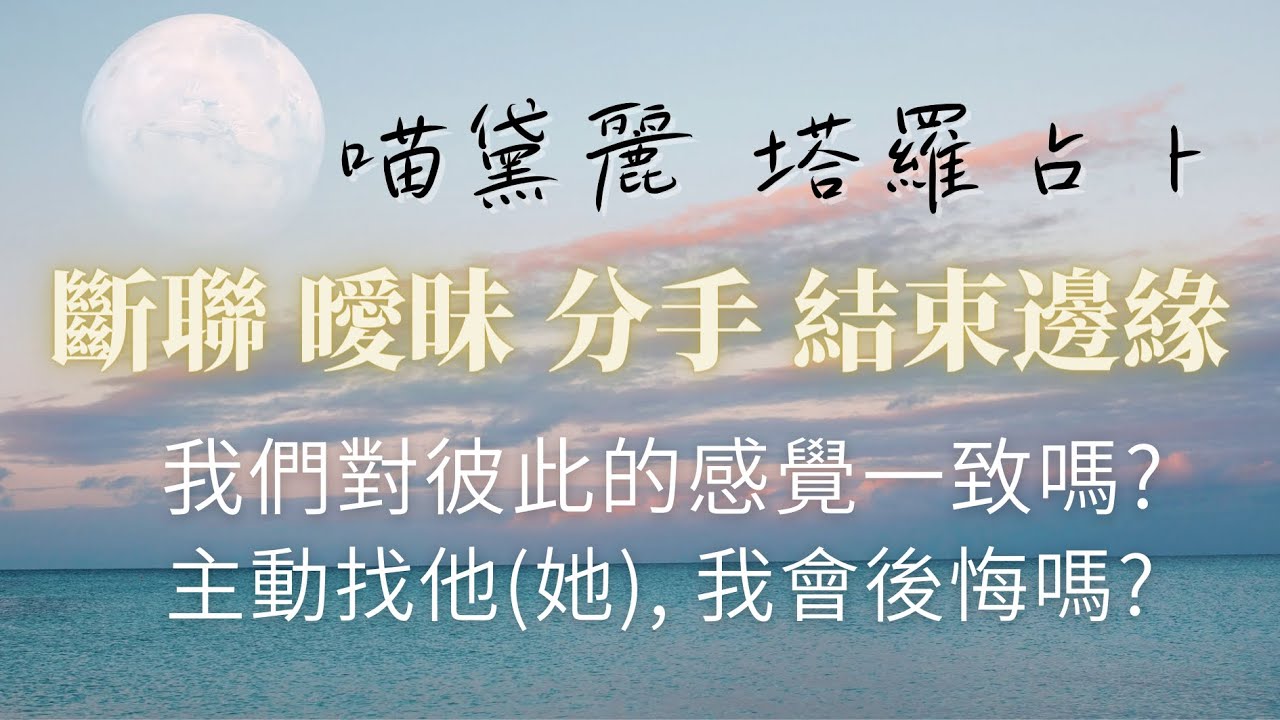 【字幕】🔮塔羅占卜 斷聯、曖昧、分手💔：我們對彼此感覺一致嗎❓主動找他（她）好嗎❓𝓜𝓔𝓞𝓦𝓓𝓡𝓔𝓨
