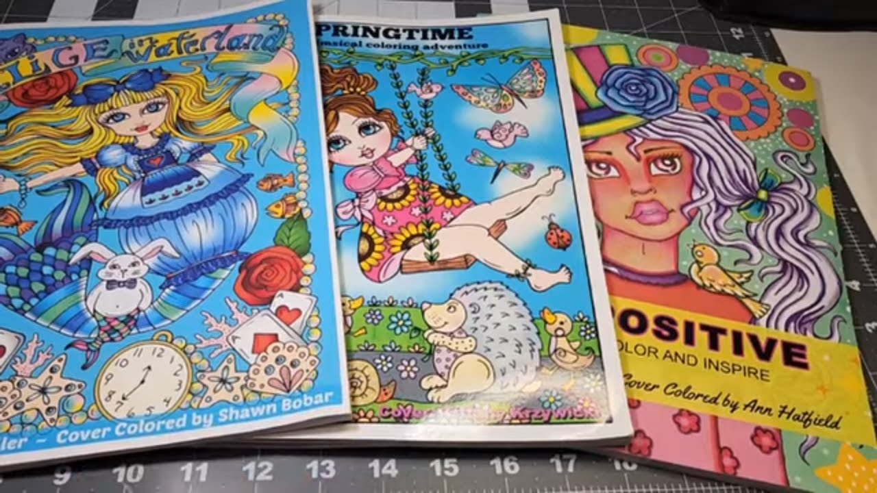 Adult Coloring Books * Finished Pages * Coloring Book Flip Through * Deborah Muller Coloring Books