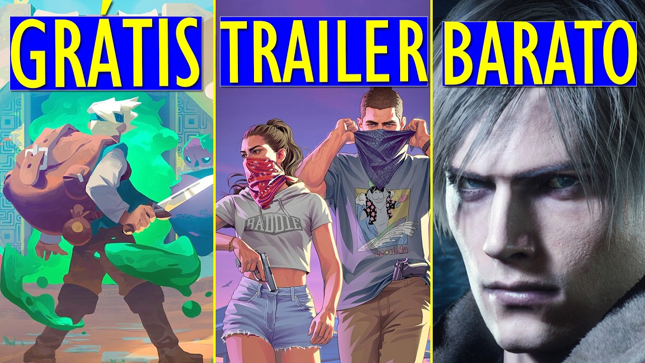 CORRE!! Jogos GR&Aacute;TIS para RESGATE na STEAM e EPIC, TRAILER do GTA 6 e JOGOS BARATOS!!