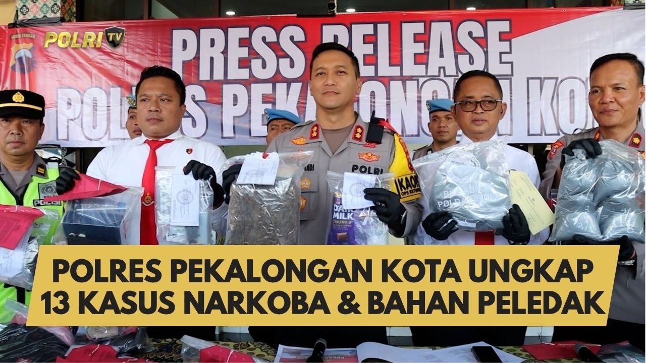 POLRES PEKALONGAN KOTA UNGKAP 13 KASUS NARKOBA & BAHAN PELEDAK