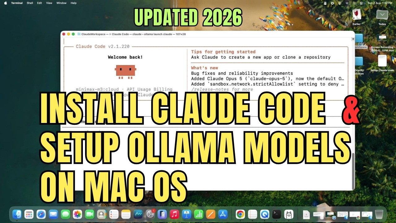 Как установить Claude Code на Mac/macOS (2026) | Полная настройка с моделями Ollama AI