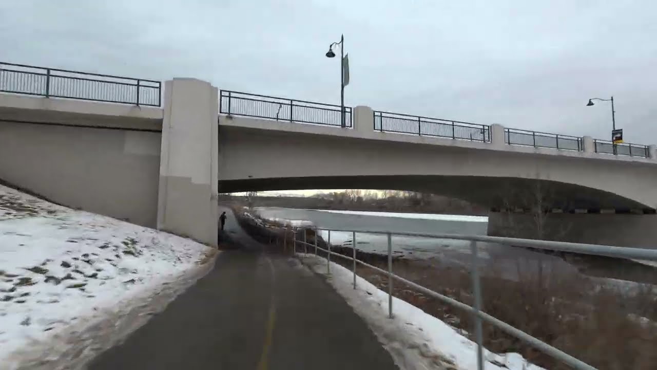 Beautiful Biking Views | Calgary Downtown | Canada | Calm Winter Day