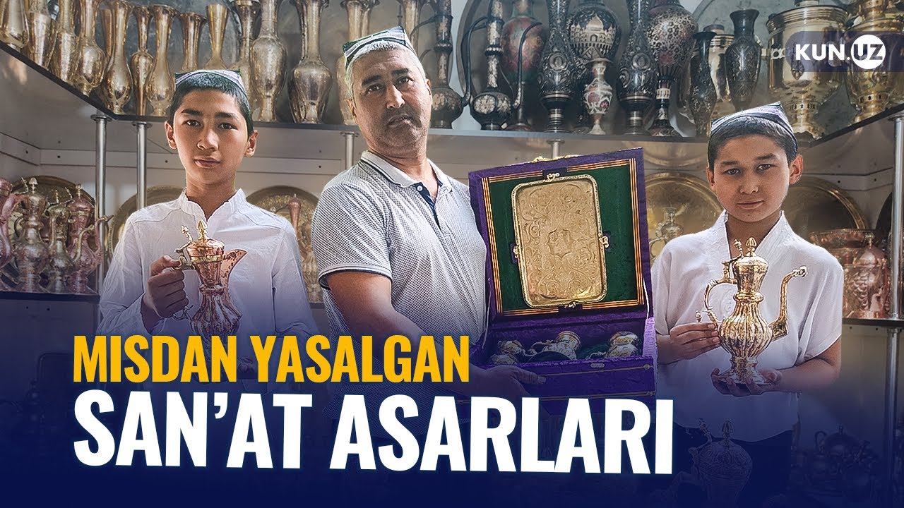 Misdan buyumlar yasayotgan hunarmand