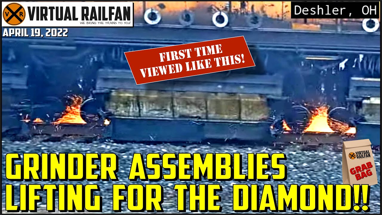 GRINDER ACTION UP CLOSE! OPPOSITE ZIPPER MEET, KELOWNA PACIFIC ENGINE, 2 BLUE CIT ENGINES 4/19/2022