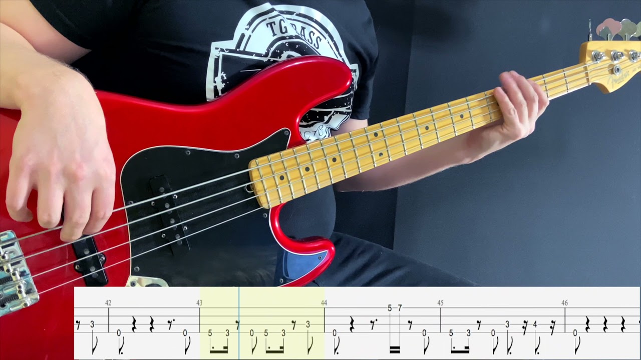 Bruno Mars ft. Mark Ronson - Uptown Funk (bass cover)(play-along with tabs)