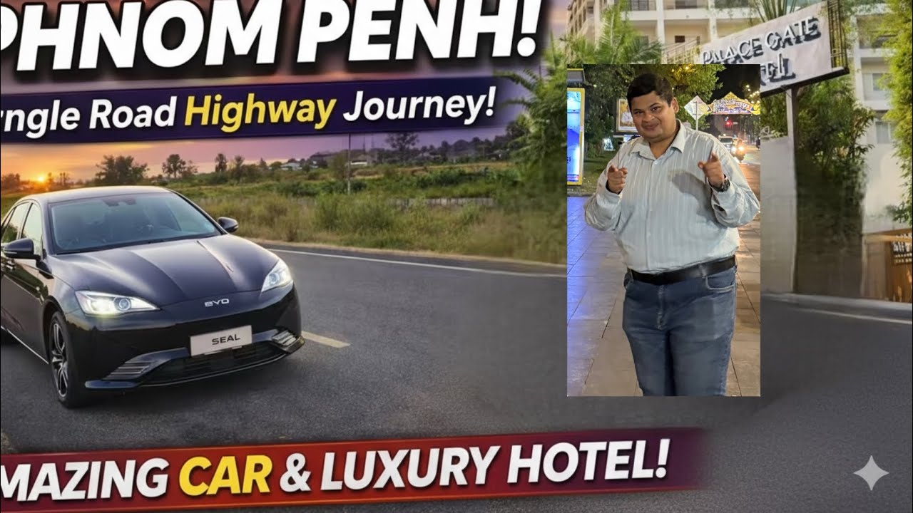Road trip to capital Phnom Penh and funny moments with driver 🇰🇭🇮🇳🆗