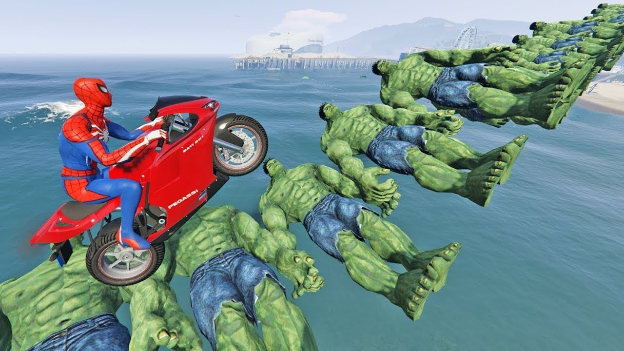 Spiderman VS Hulk VS Venom Vs Ramp Challange Ragdoll - GTA 5 Crazy Moment