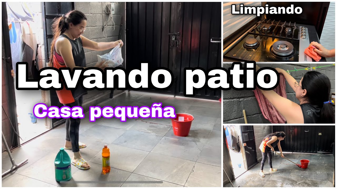 Lavando el patio pequeño+limpieza de casa 🏡 súper motivada 💯 #patio  #limpieza