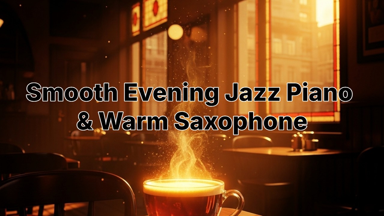 Rainy Night Coffee Shop Ambience ☕ Smooth Evening Jazz Piano & Warm Saxophone