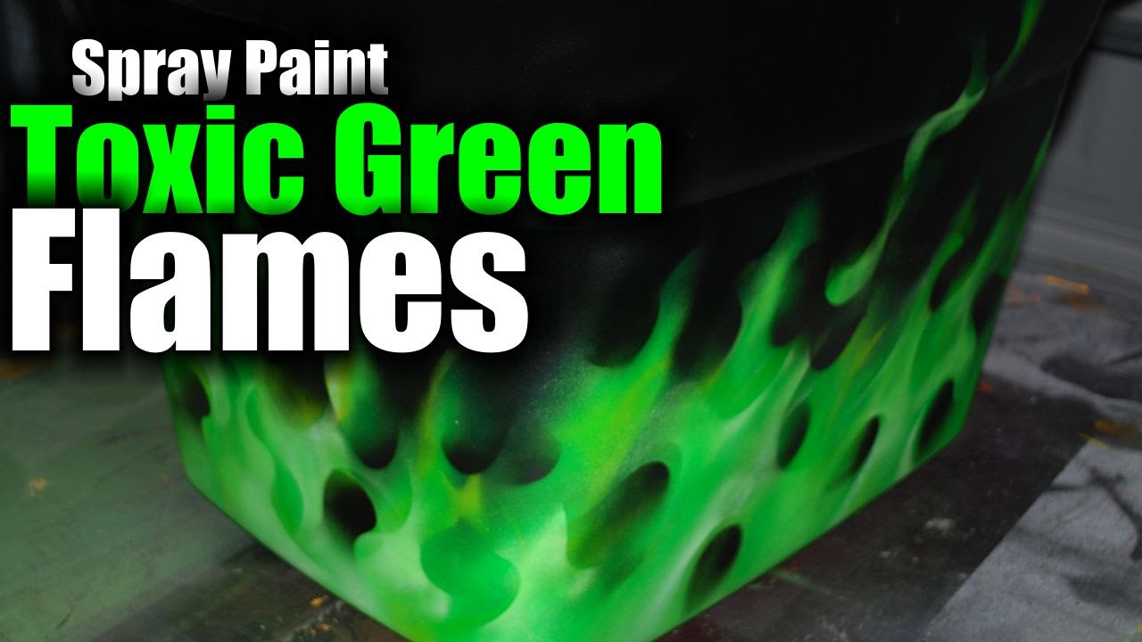 Realistic Flames - Toxic Green - spray paint - HD