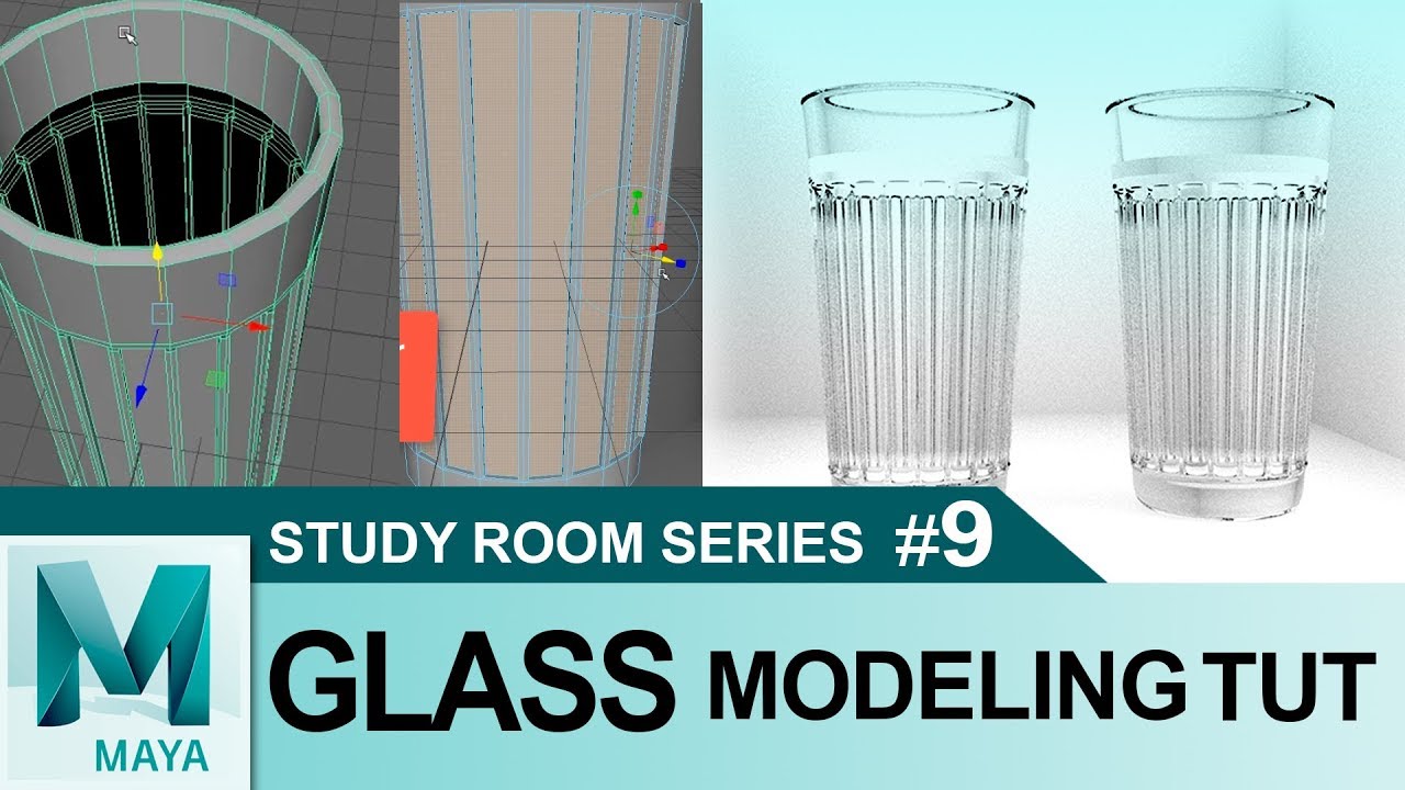 Glass Modeling & Rendering Tutorial in Autodesk Maya 2017 | 3D for Beginners | Study Room Series #9