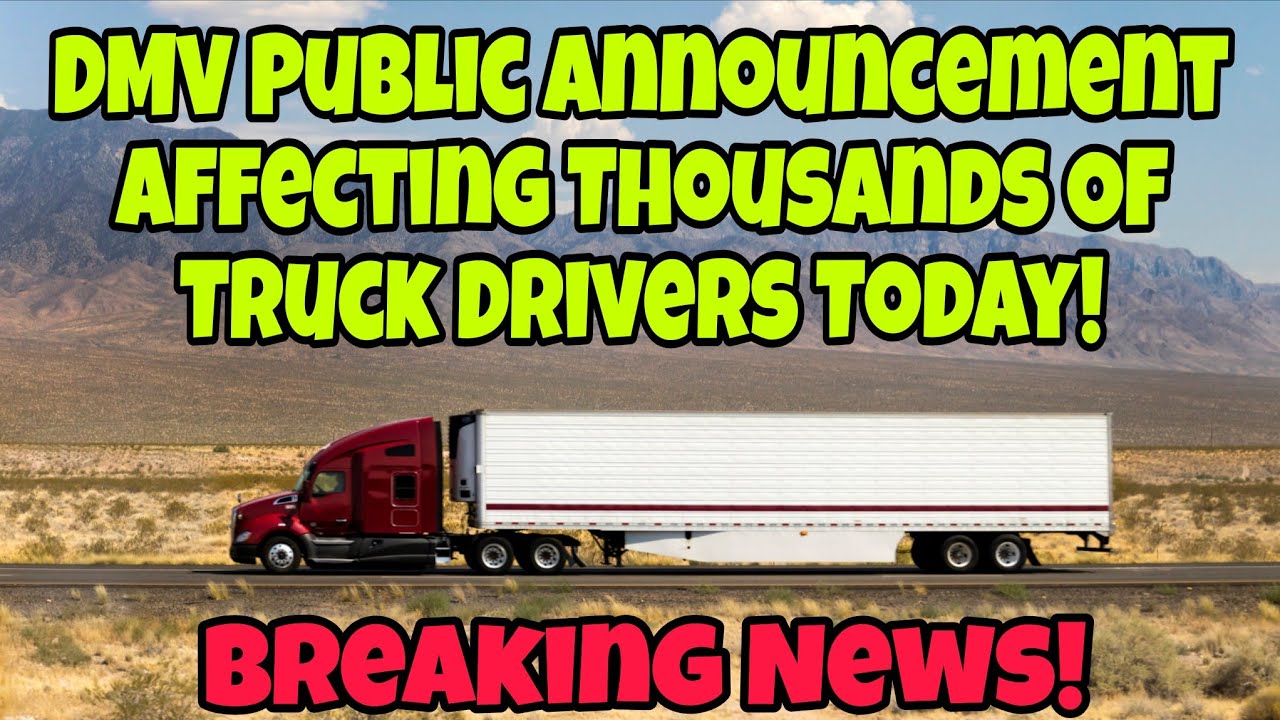 Major Update! DMV Immediate Release Statement! 13,000 CDL Revoked Today!  
