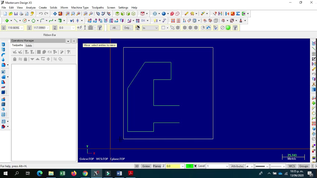 Crear lineas y modificar lineas Mastercam X5