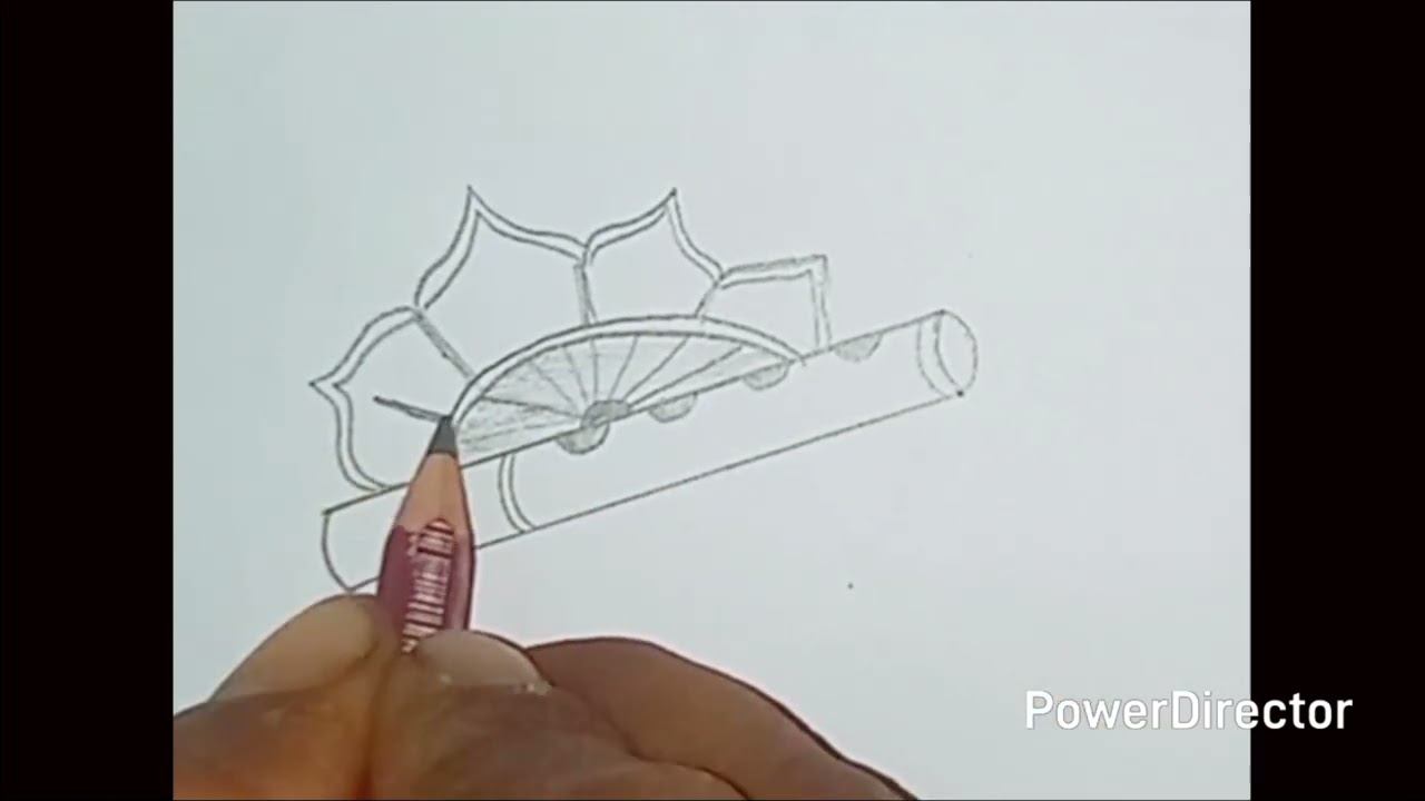 Krishna Flute Drawing Tutorial 🎨 | बांसुरी का आसान चित्र | Easy Art for Beginners। #video #viral 