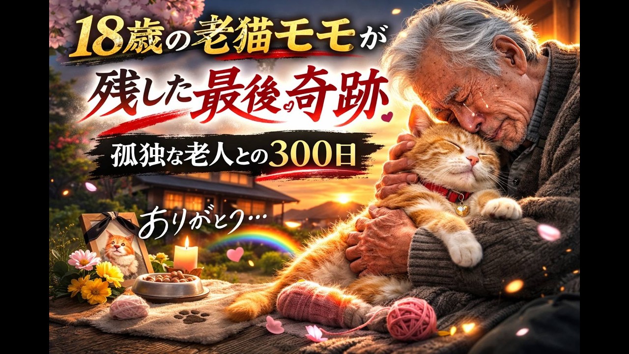 18歳の老猫モモが残した最後の奇跡 — 孤独な老人との300日