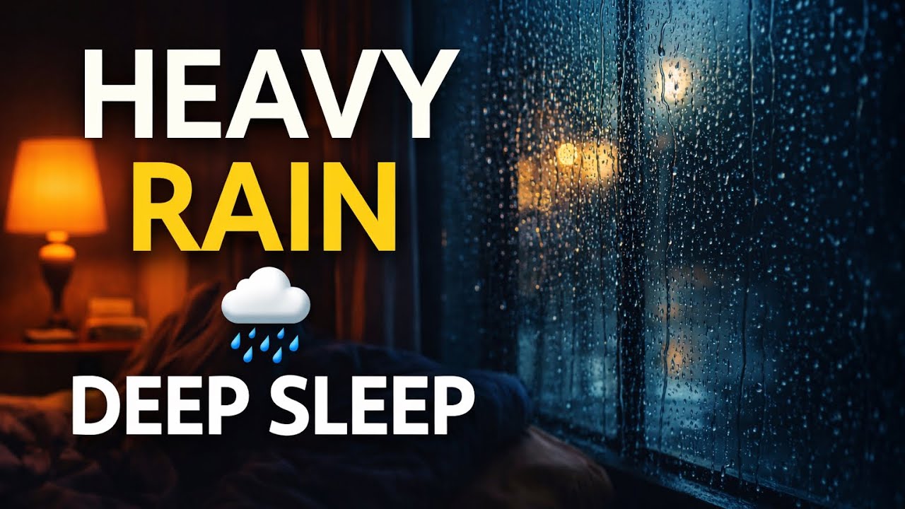 Dark Screen Rain Sounds for Sleeping | 2 Hours Heavy Rain