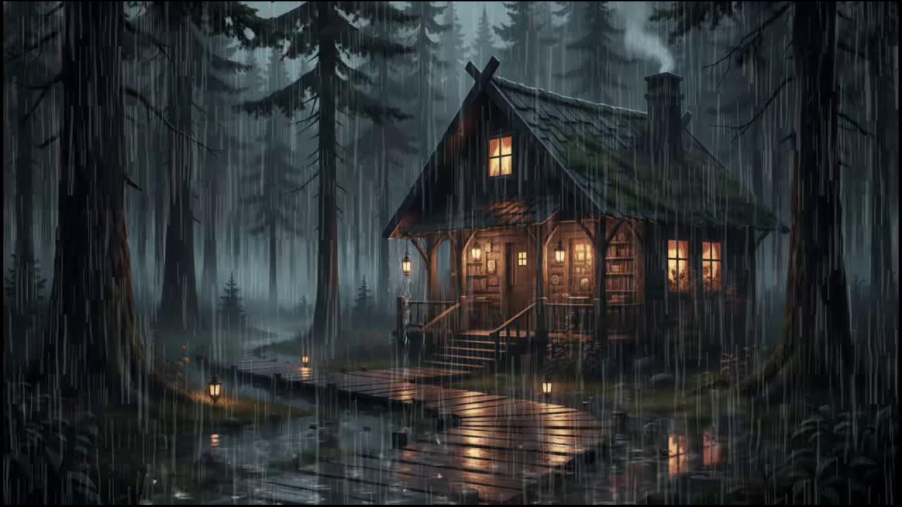 Forest Cabin After Rain 🌧 | Soft Rain Ambience for Deep, Peaceful Sleep and Relaxing Rain Nights