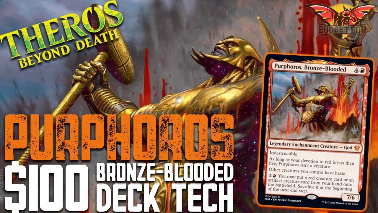 Purphoros, Bronze-Blooded | $100 Budget Deck Tech | EDH | Commander | Theros Beyond Death | Mono-Red