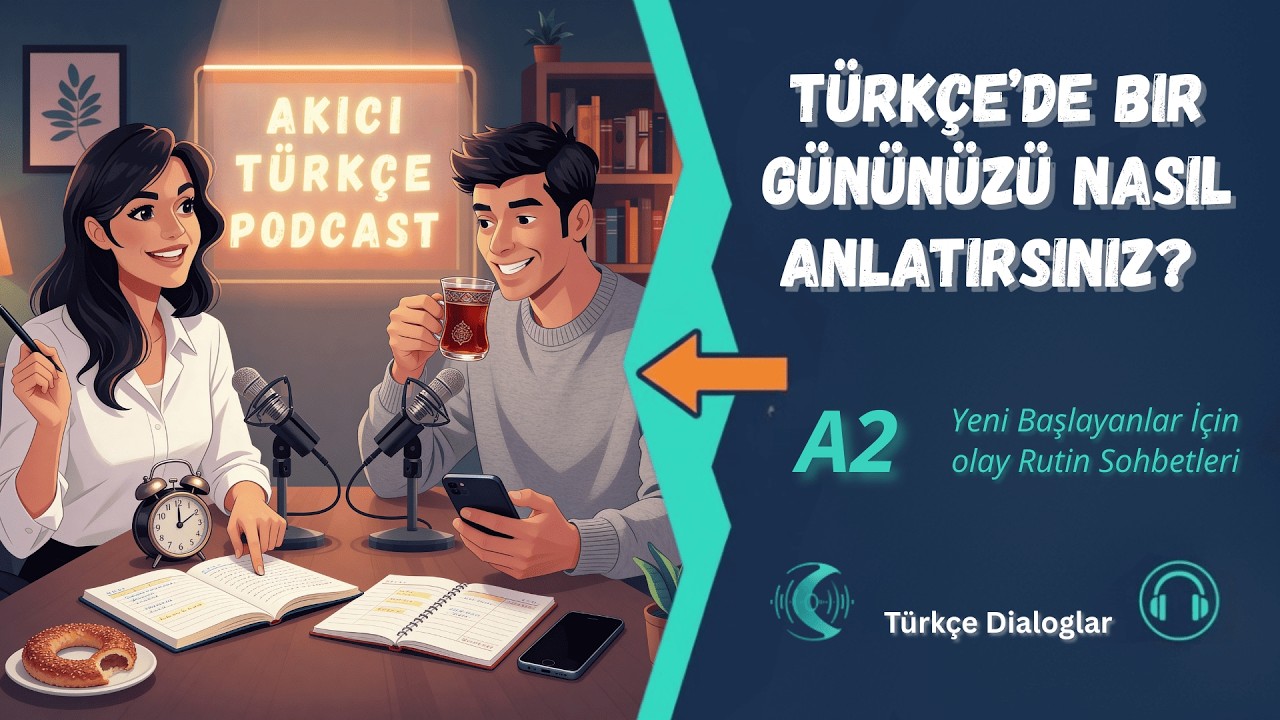 A2 Türkçe Podcast: Günlük Rutin 📅 | Turkish Podcast