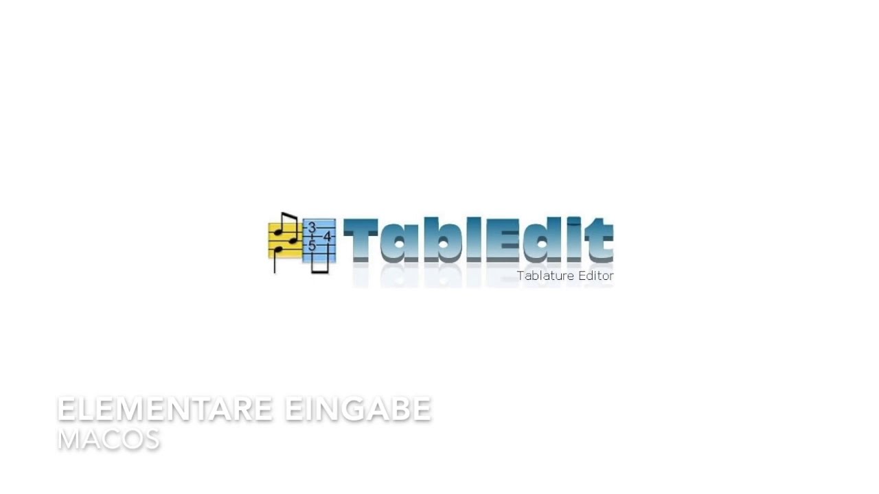 TablEdit Tutorial f&uuml;r MacOS
